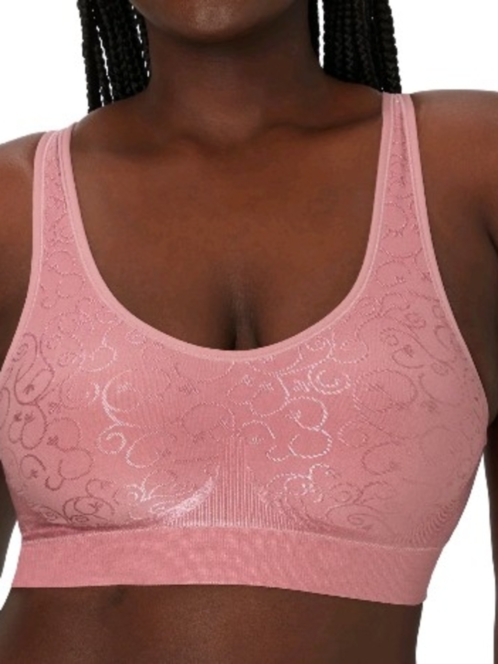 Bali Pink Seamless Lace-Pattern Bralette Bali Women’s Beautifully You